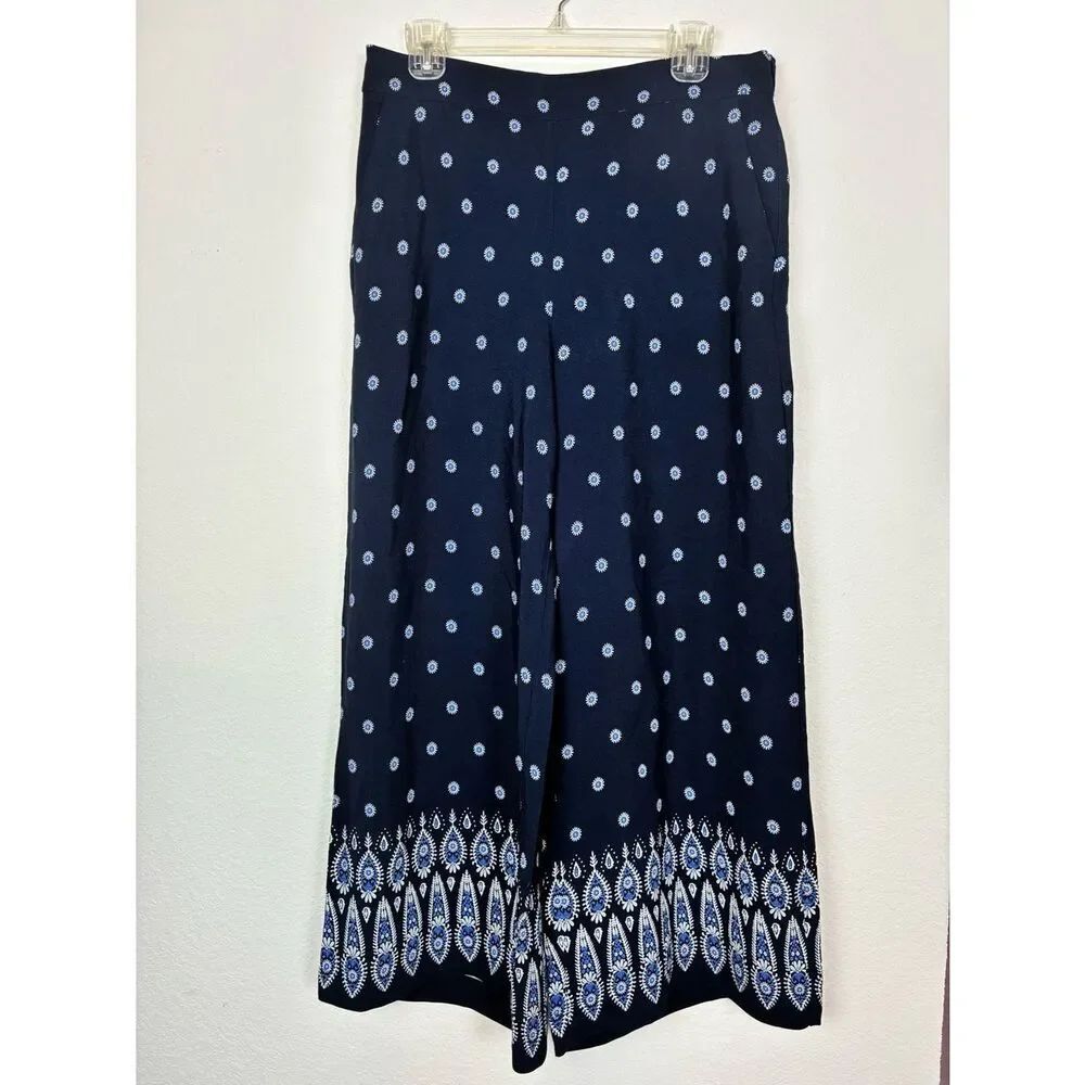 LOFT NWT Wide Leg High Waist Paisley Bandana print flowy pantsw/ pockets🫶